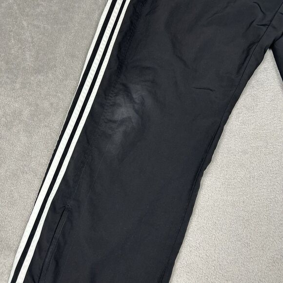 VTG Y2K Adidas Track Pants Men's Large Wide Leg Baggy Joggers Black White Sweats - Picture 7 of 15